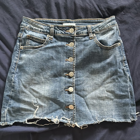 Jean skirt, button up. - Picture 4 of 4